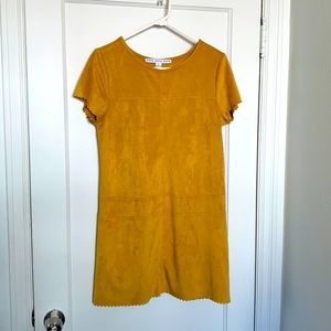 Boutique mustard suede dress Size L